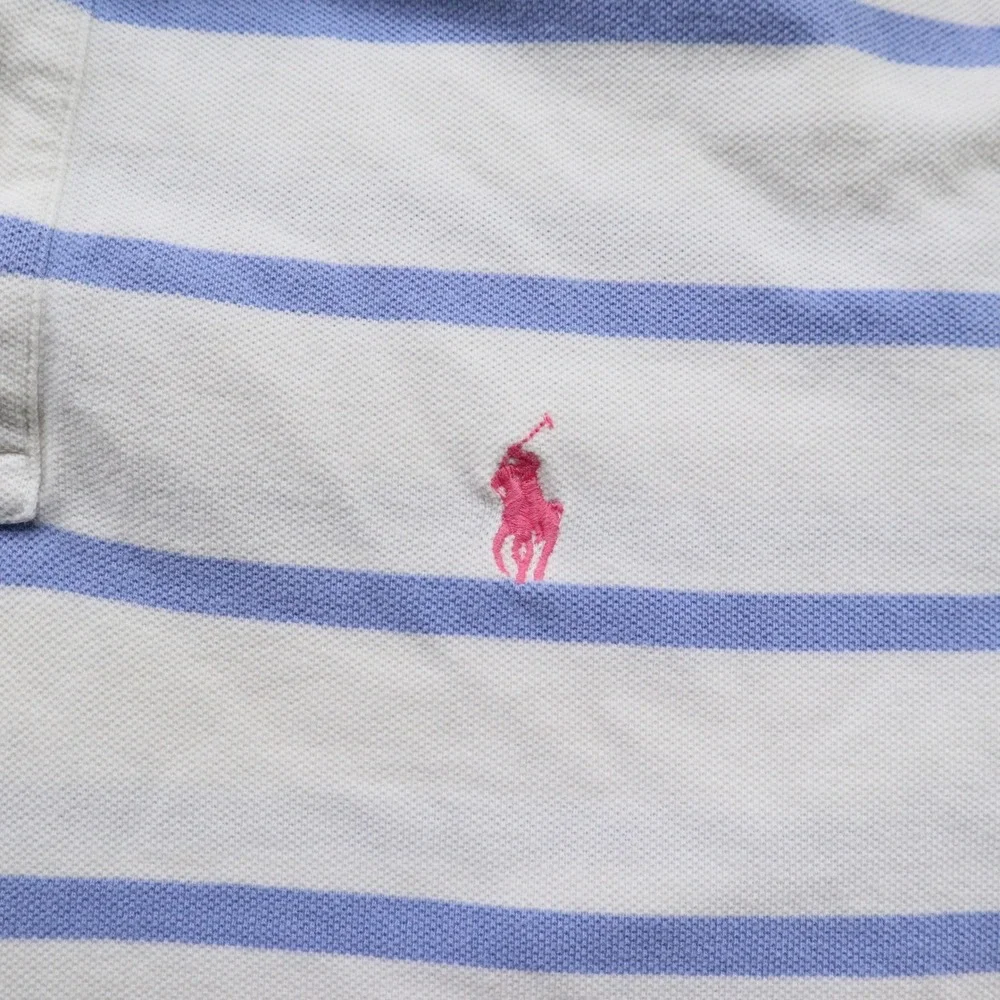 Polo Ralph Lauren Shirt Large Striped Y2K Pink Pony Logo